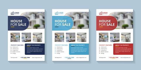 Fototapeta na wymiar Real estate flyer design template set