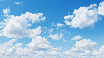 Naklejka na ściany i meble beautiful panorama blue sky and white clouds