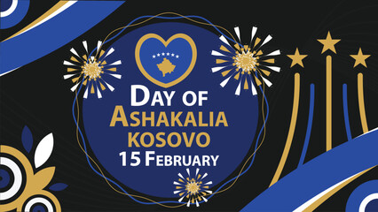 Day of Ashakalia kosovo vector banner design. Happy Day of Ashakalia kosovo modern minimal graphic poster illustration.