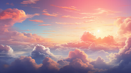 sunset sky with clouds background