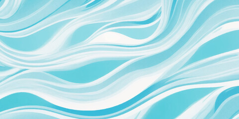 Abstract blue and white water ocean wave and curved line background. Blue wave with liquid fluid ocean texture. Ocean wave banner background.