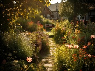 old house in the garden, villa design, country style villa, old house in the english garden, english garden