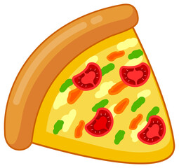 Colorful Fast food, Pizza. Unhealthy fast food classic nutrition illustration.