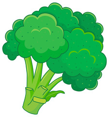 Fresh broccoli vegetable nature icon. Cartoon broccoli illustration.