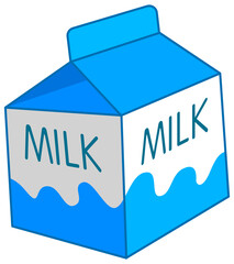Milk packet illustration. Milk box icon.
