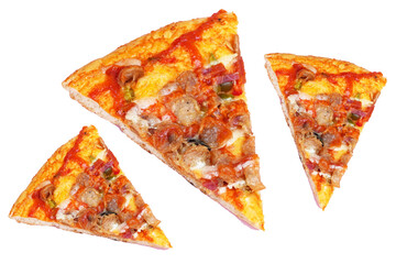 Pizza slice isolated on white background