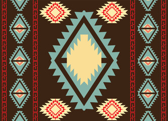 Ethnic tribal fabric textile traditional seamless pattern abstract geometric background vector