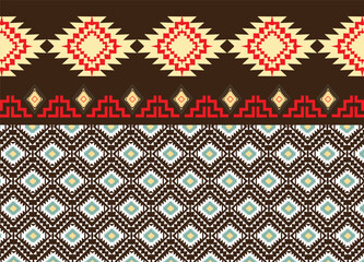 Ethnic tribal fabric textile traditional seamless pattern abstract geometric background vector