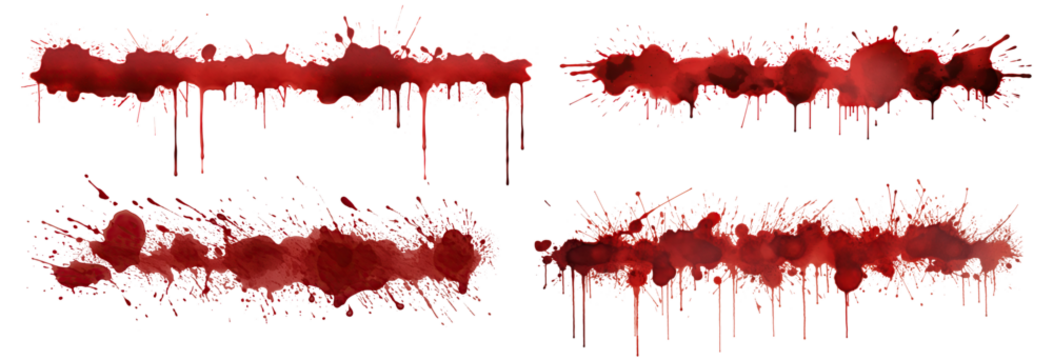 Set of blood stains cut out