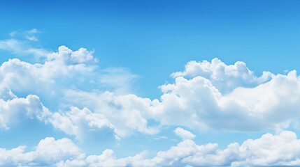 Naklejka na ściany i meble blue sky natural and white fluffy clouds background