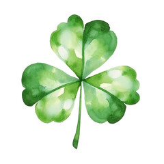 Watercolor lucky clover leaves. Clover card. Clover on trasparent background