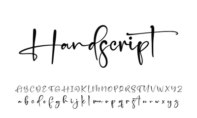 Fotobehang Signature Font Calligraphy Logotype Script Brush Font Type Font lettering handwritten © ak