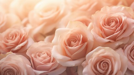 soft blush roses background illustration delicate pastel, garden petals, bloom botanical soft blush roses background