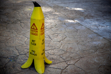 Wet Floor Banana Sign