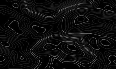 Topographic contour map, topographic map line. Abstract geographic wave grid line map. Geographic mountain relief background.