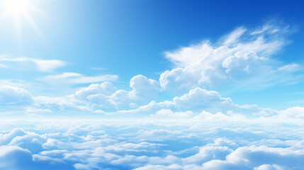beautiful blue sky with white clouds landscape background