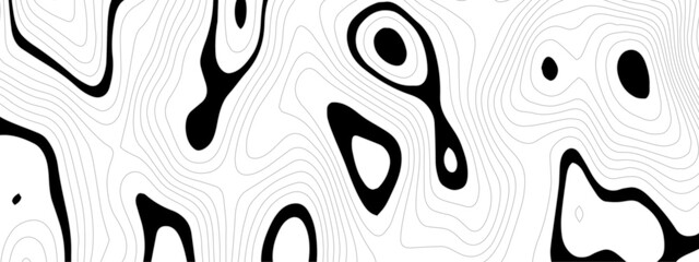 Abstract wavy topographic map. Abstract wavy and curved lines background. Abstract geometric topographic contour map background.
