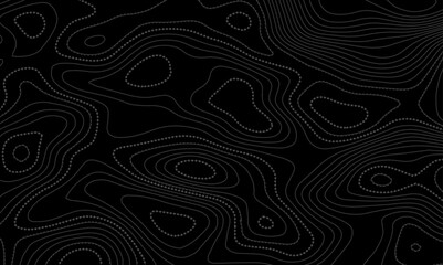 Abstract wavy topographic map. Abstract wavy and curved lines background. Abstract geometric topographic contour map background.
