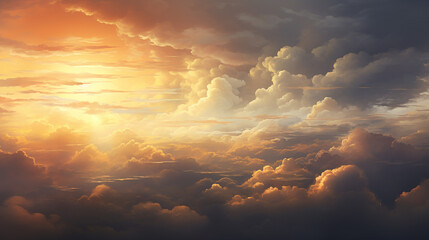 Fototapeta na wymiar dramatic cloudy sky during sunrise