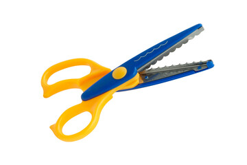 Zigzag scissors isolated on white back ground.