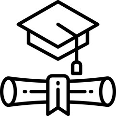 graduation icon. vector line icon for your website, mobile, presentation, and logo design.