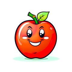 Obraz premium Happy smiling funny apple cartoon character