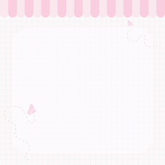 Cute Kawaii notebook background vector