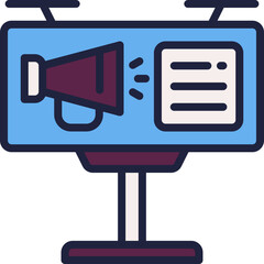 billboard icon. vector dual tone icon for your website, mobile, presentation, and logo design.