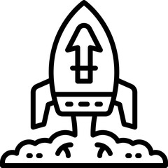 rocket icon. vector line icon for your website, mobile, presentation, and logo design.