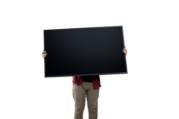 People carrying big screen televisions