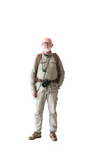 Obraz premium Geographer, full body standing, transparent background