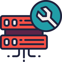 server setting icon. vector filled color icon for your website, mobile, presentation, and logo design.