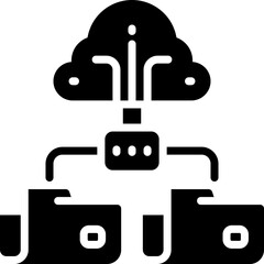 cloud data icon. vector glyph icon for your website, mobile, presentation, and logo design.