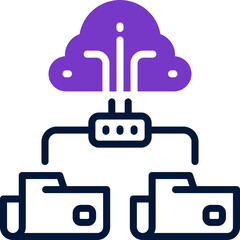 cloud data icon. vector dual tone icon for your website, mobile, presentation, and logo design.