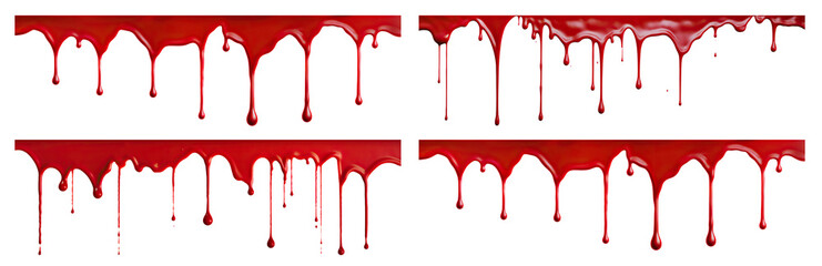 Blood dripping set cut out - obrazy, fototapety, plakaty