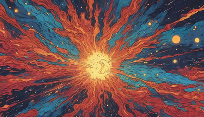 Hand drawn burning flame illustration background material
