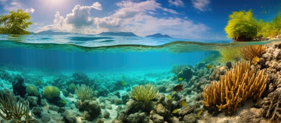 Fototapeta na wymiar Coral reef near Bonaire's coast in the Caribbean.