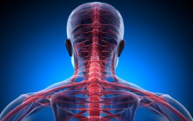 human body with occipital bone anatomy