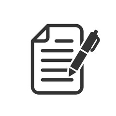 Document with pen icon isolated vector illustration. - obrazy, fototapety, plakaty