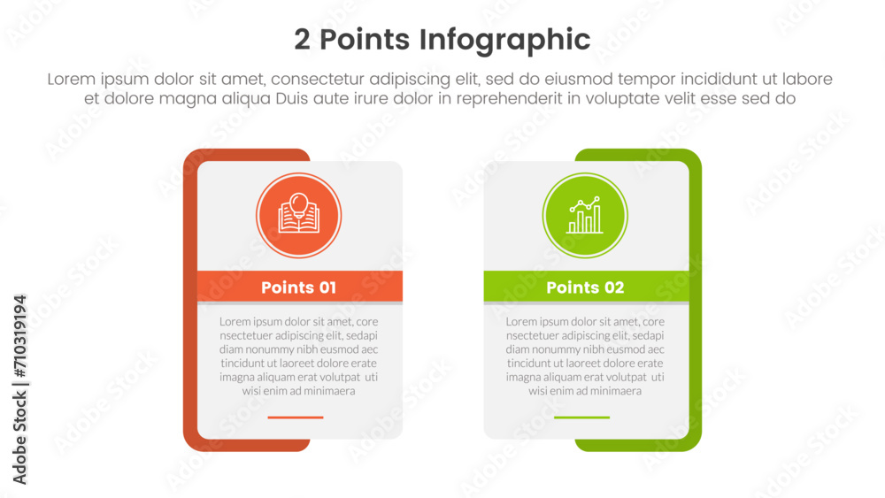 Poster versus or compare and comparison concept for infographic template banner with rectangle shape bold o