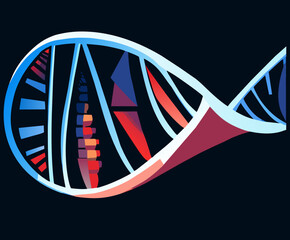 DNA strand as a design element vektor icon illustation