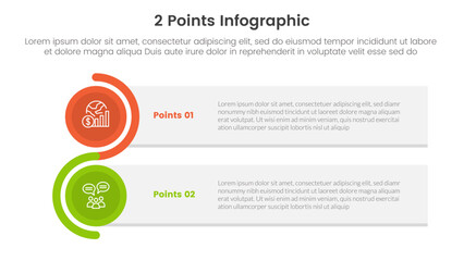 Fototapeta premium versus or compare and comparison concept for infographic template banner with rectangle box stack and circle wave with two point list information