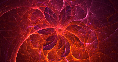 3D manual rendering abstract fractal electromagnetic background 