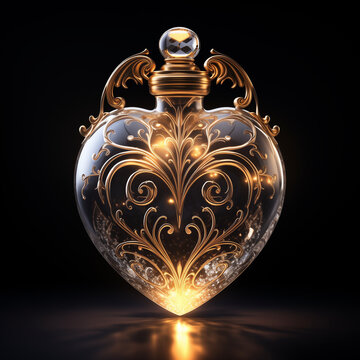 glowing glass heart