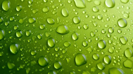 Green Background with Water Droplets
