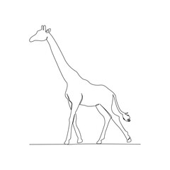 Continuous one line giraffe single line art design and world wildlife Day concept hand drawn minimalist style vector illustration