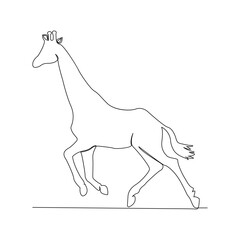 Continuous one line giraffe single line art design and world wildlife Day concept hand drawn minimalist style vector illustration