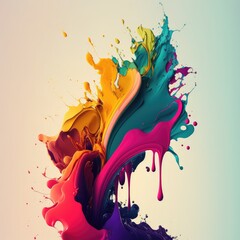 Colorful paint splash, Generative AI