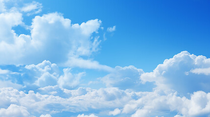 Naklejka na ściany i meble beautiful blue clear sky and clouds natural background