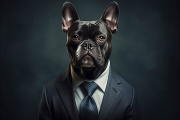 犬のビジネスマン「AI生成画像」 - obrazy, fototapety, plakaty